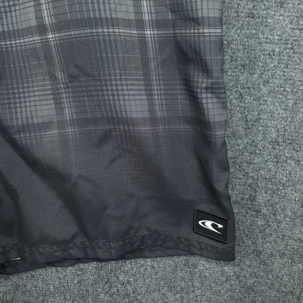 O'Neill Board Shorts SP8106027 40 Black Grey Plaid Mens Cargo Swim Trunks